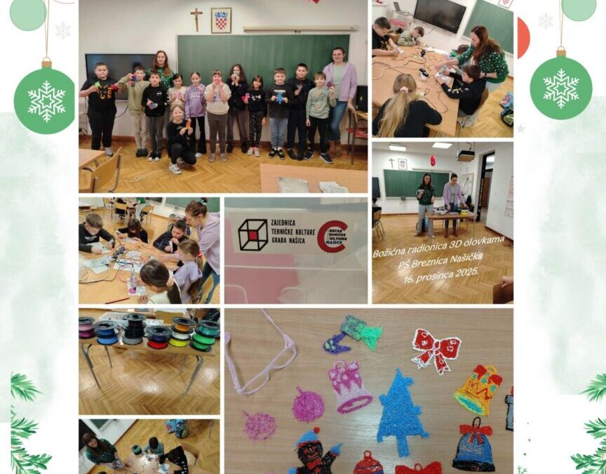 Božićna radionica 3D olovkama u PŠ Breznica Našička